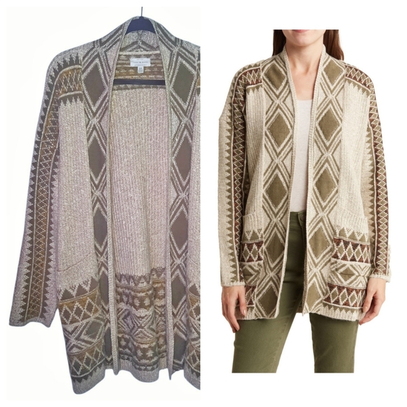 Lucky Brand Tribal Cardigan Sweater - Picture 1 of 9